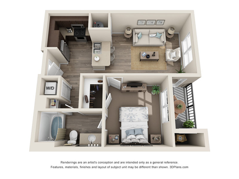 1x1-624 Floorplan at Atlantic on the Boulevard