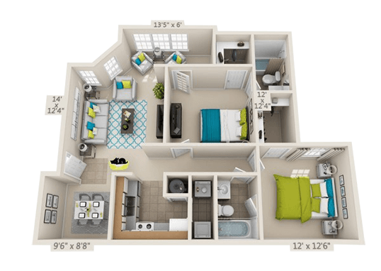 Floorplan for Willowbrook Apartments