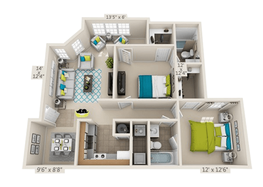 Floorplan for Willowbrook Apartments