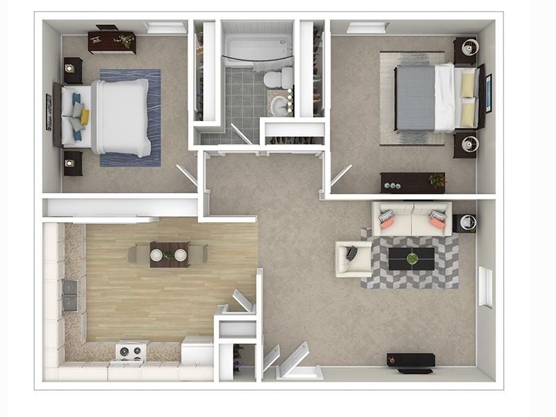 Alpine Meadows Apartments Floor Plan 2 Bedroom 1 Bath