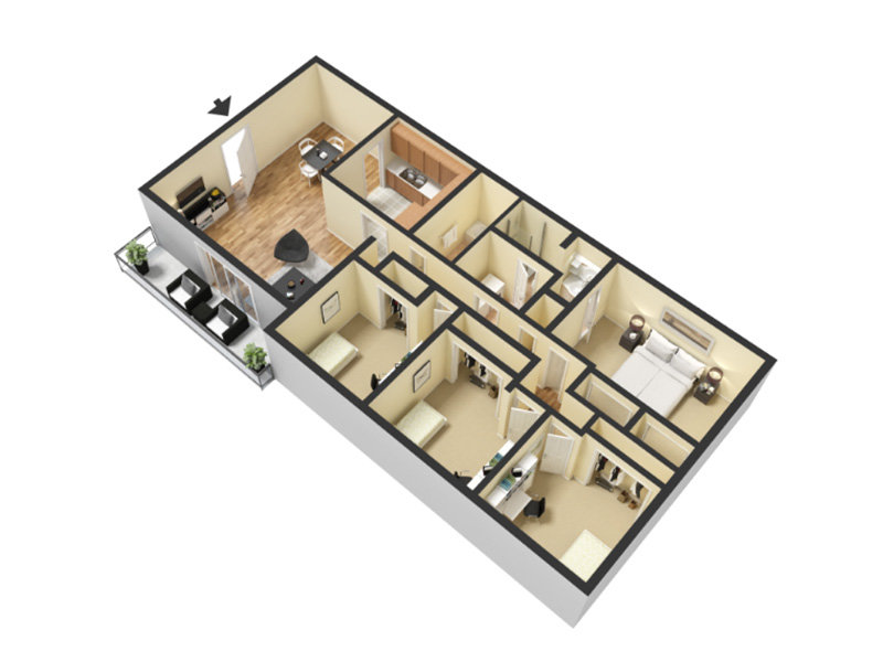 4 Bed 2 Bath floor plan at Prosper Fairways
