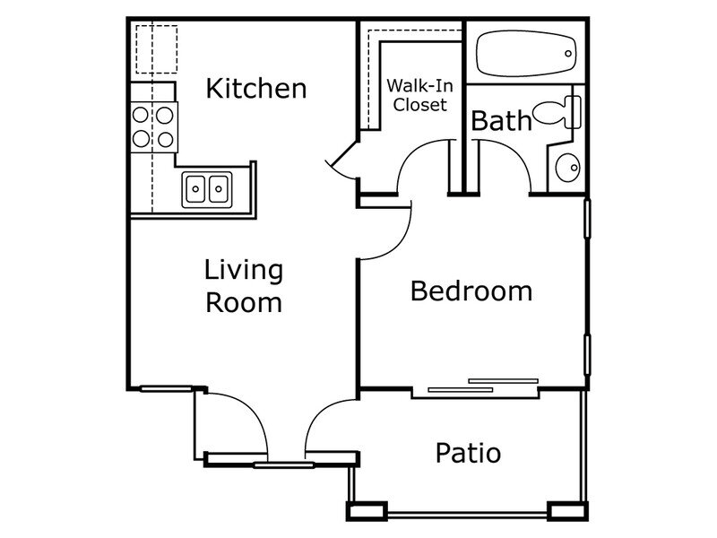 Harmony Park Apartments Floor Plan 1x1