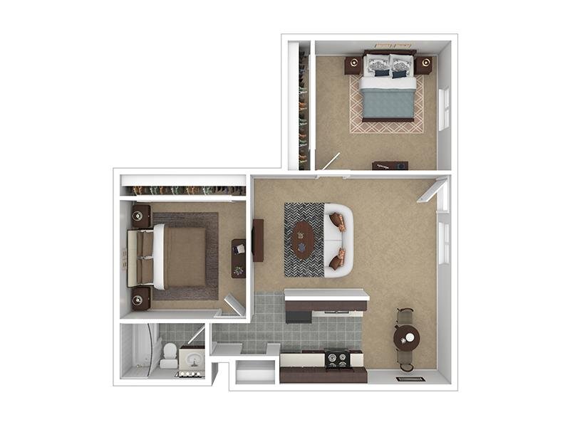 2x1S floor plan at White Mountain Apartments