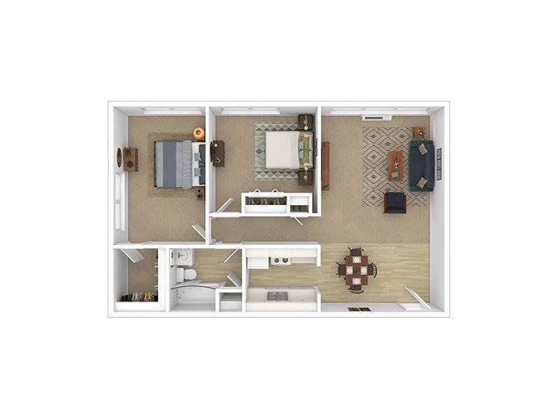 2x1 846 Sqft | Foxhill Apartments in Casper, WY