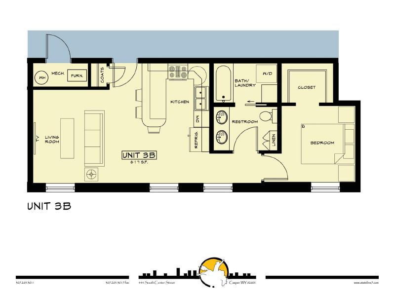 Hotel Virginia Apartments Floor Plan 3B