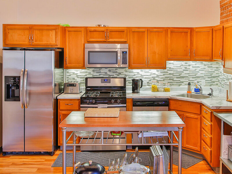 Kitchen | Hotel Virginia Apartments in Casper