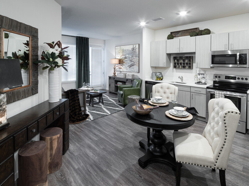 Dining Room and Kitchen | Solana Lakewood Apartments