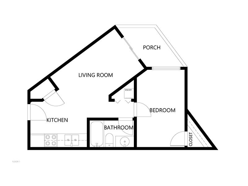View floor plan image of Breckenridge 1X1 580 apartment available now