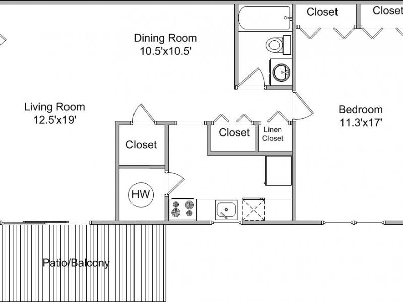 Fort Chaplin Park Apartments Floor Plan 1 Bedroom