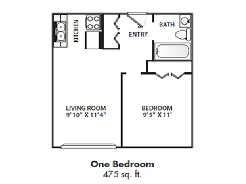 View floor plan image of 1 Bedroom apartment available now