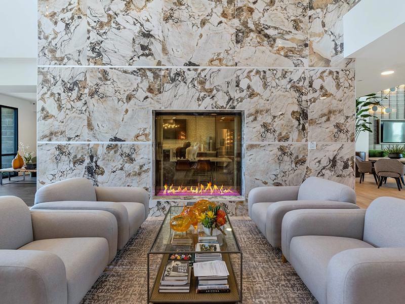 Fireplace | Kalon Luxury Apartments