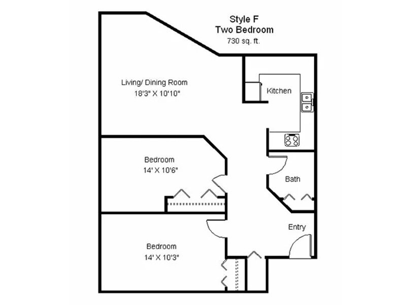Rivertown Commons Apartments Floor Plan 2x2