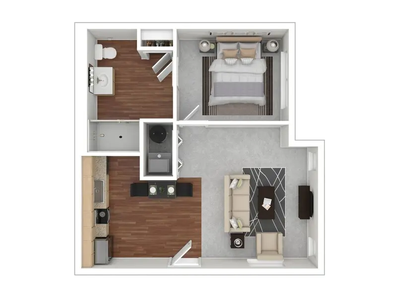 Wright 1 Bedroom floorplan