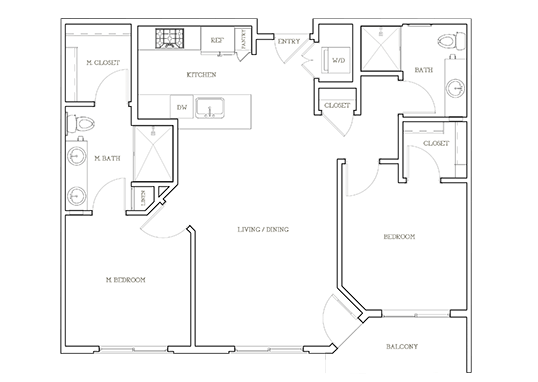 Floorplan for Seventyone15 McDowell Apartments