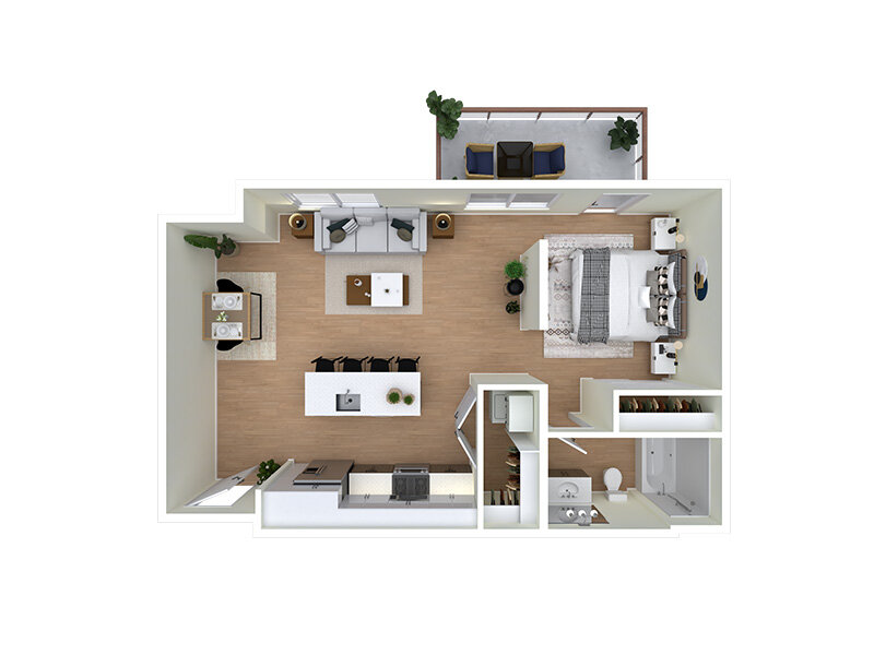 Our D1 is a Studio Bedroom, 1 Bathroom Apartment
