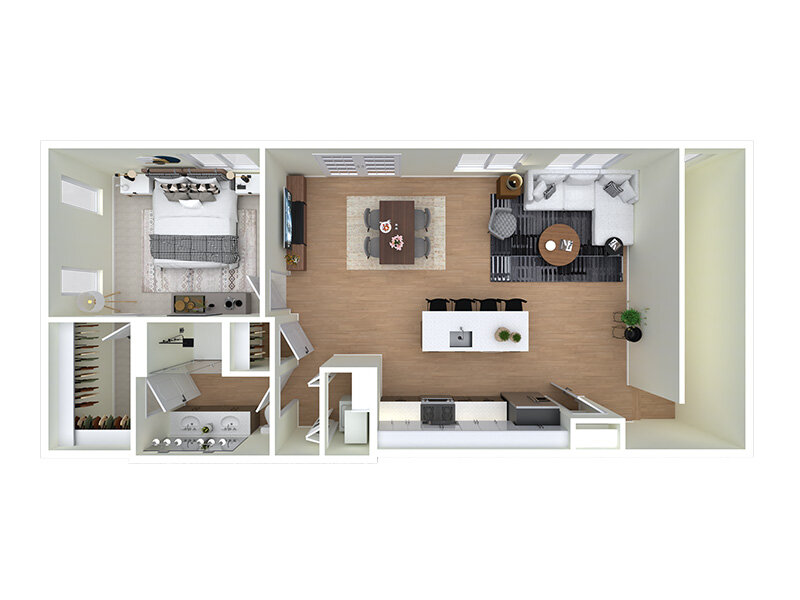 Our A1 is a 1 Bedroom, 1 Bathroom Apartment