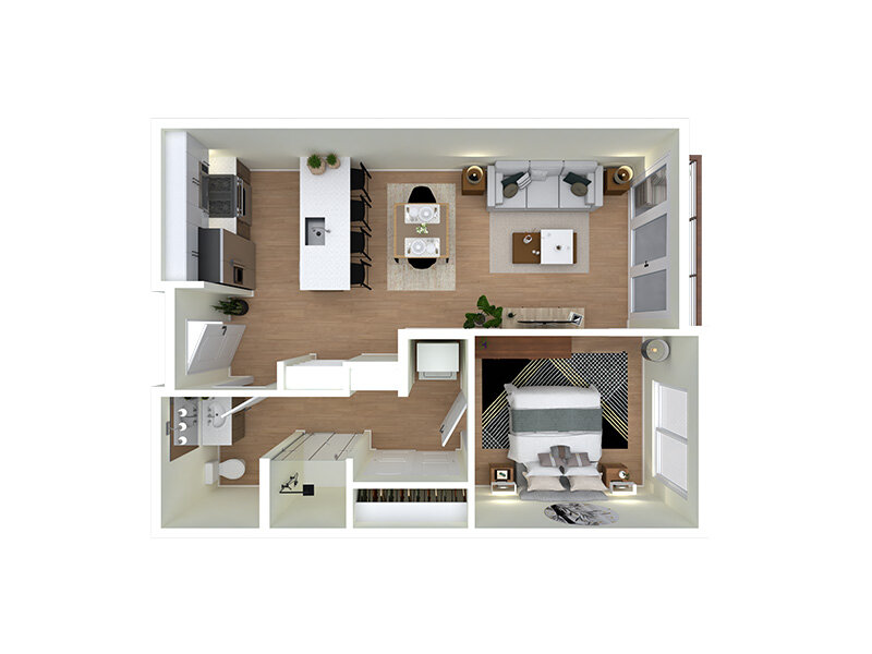 Our S1 is a Studio Bedroom, 1 Bathroom Apartment