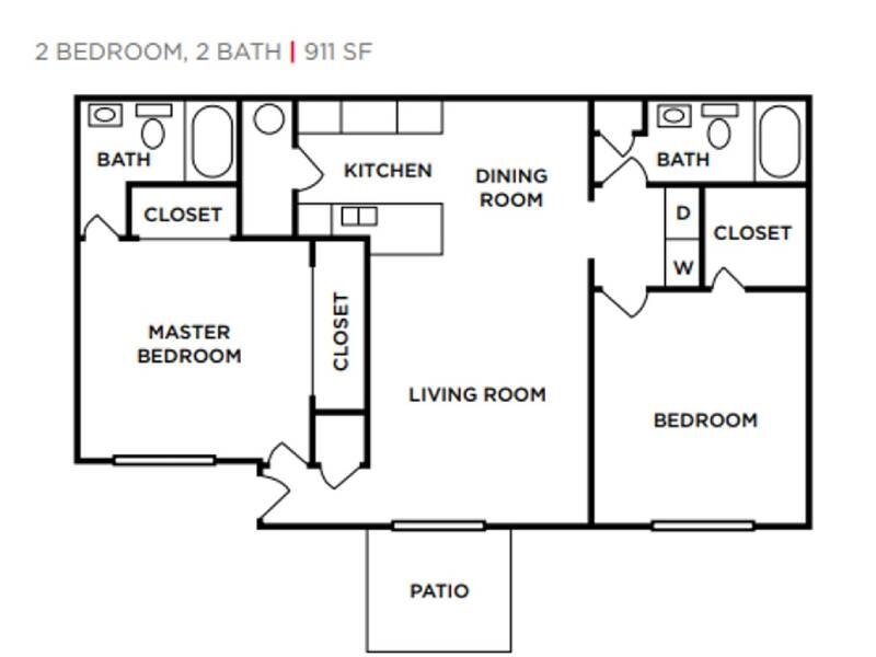 2x2 floor plan at Holiday Cove 