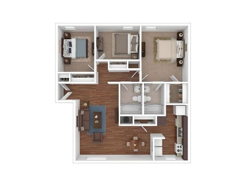 3 Bedroom floor plan at Cumberland Oaks