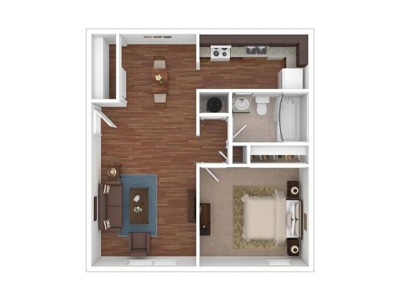 1 Bedroom floor plan at Cumberland Oaks