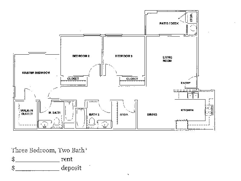 Valle Verde Apartments Floor Plan 3x2