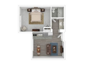 1x1A floor plan at Sunrise Station in Rancho Cordova, CA