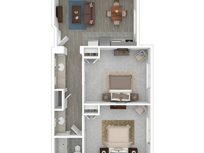 2x1A floor plan at Sunrise Station in Rancho Cordova, CA