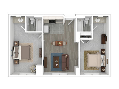 2x2A floor plan at Sunrise Station in Rancho Cordova, CA