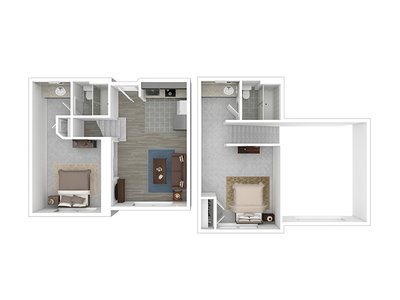 1x1 Loft floor plan at Sunrise Station in Rancho Cordova, CA