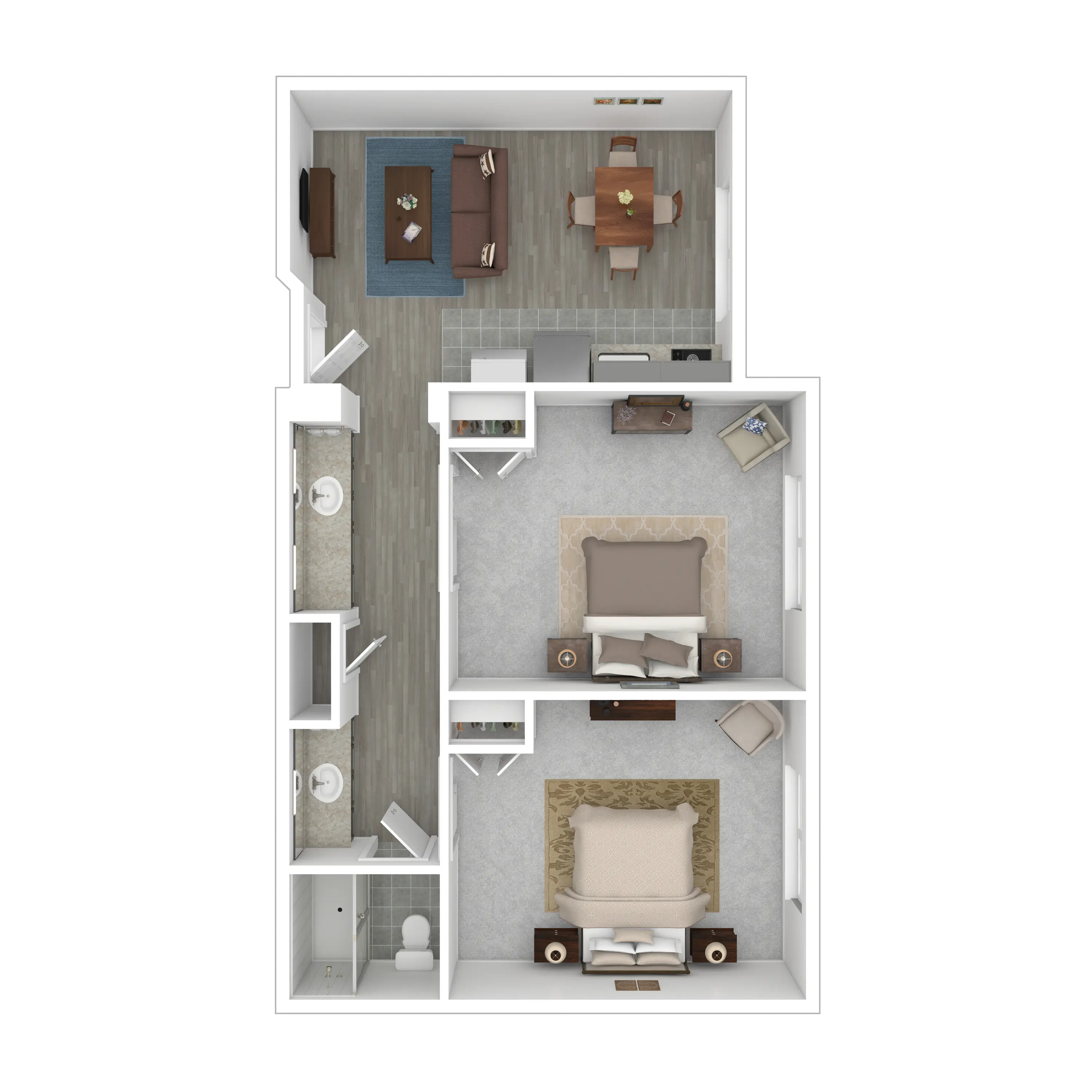 2x1 floor plan at Vivo Living Rancho Cordova