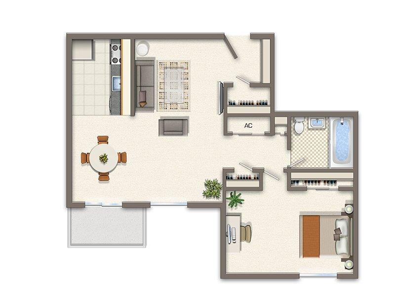 Park Tanglewood Apartments Floor Plan 1 Bedroom