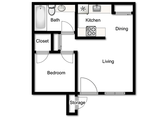 Floorplan for Willowcreek Apartments