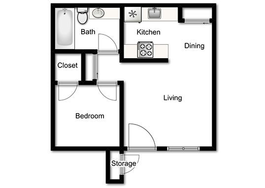 Floorplan for Willowcreek Apartments
