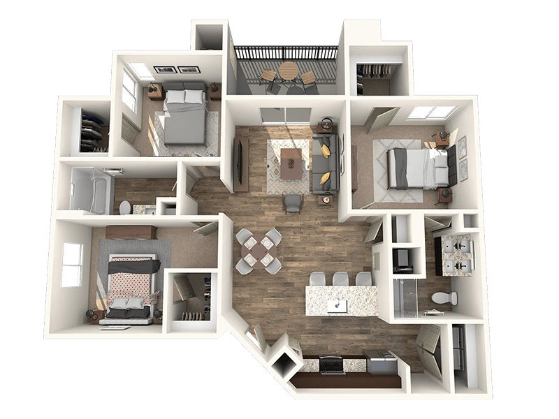 3x2-1278 Floorplan at The Landing at Fiesta Village