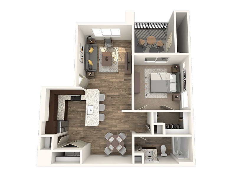 1x1-783 Floorplan at The Landing at Fiesta Village