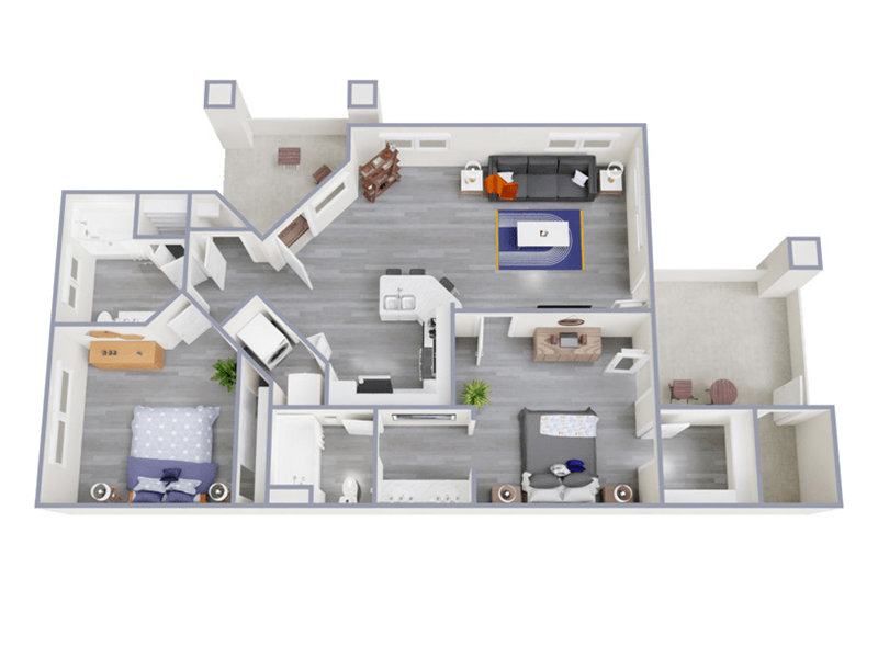 B3 Floor Plan at The Residences at Palm Valley Apartments