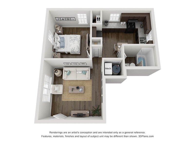 Vesta Derby Oaks Apartments Floor Plan A1A