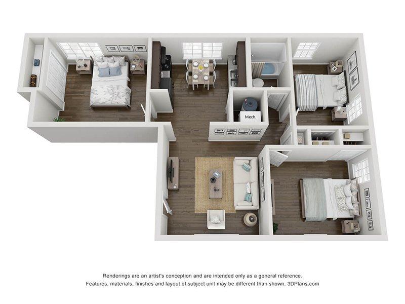 View floor plan image of C1A apartment available now