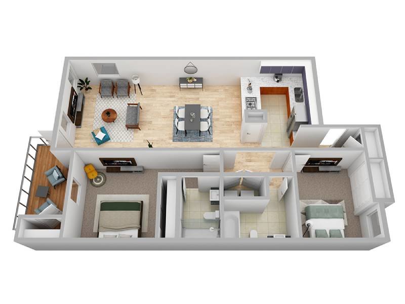 2x2-1031 Floorplan at Veri on Cascade