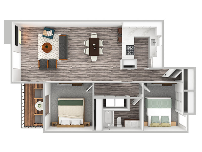 2x1-991 Floorplan at Veri on Cascade