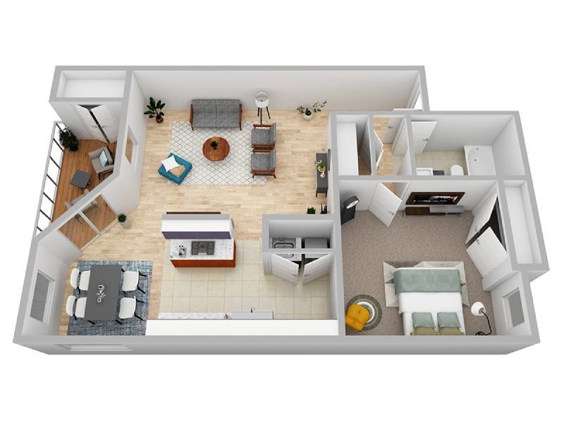 1x1 Floorplan at Veri on Cascade