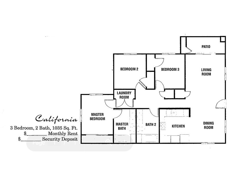 Washington Square Apartments Floor Plan 3x2