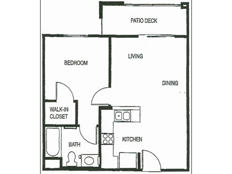 1x1-517 floor plan at Bay View Vista Senior Living Apartments