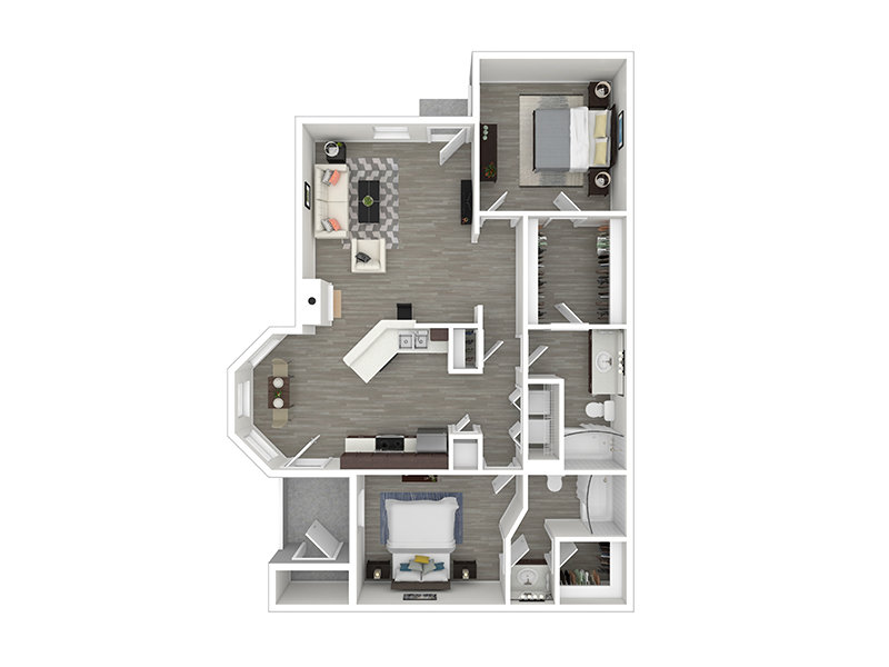 2x2-1152- Full Renovation Floorplan at Pinnacle Heights