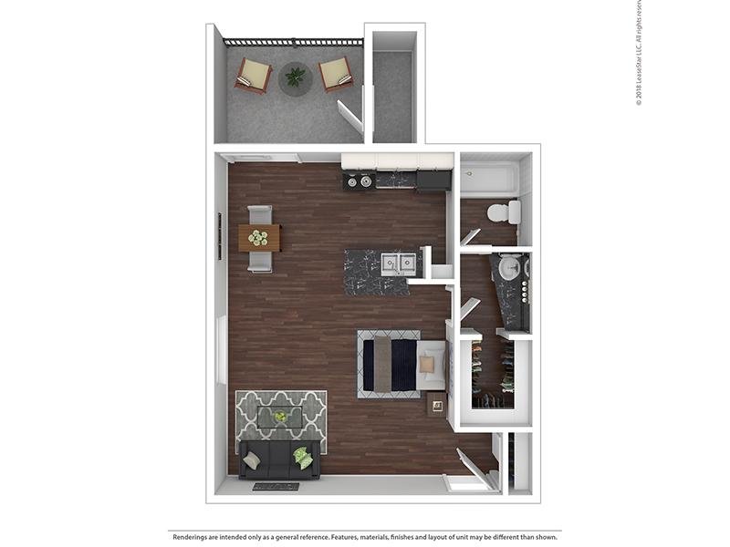 Studio S1-450 Floorplan at Waterstone