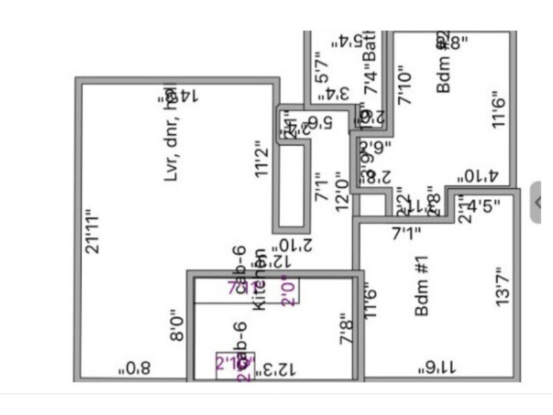 2 Bed 1 Bath
