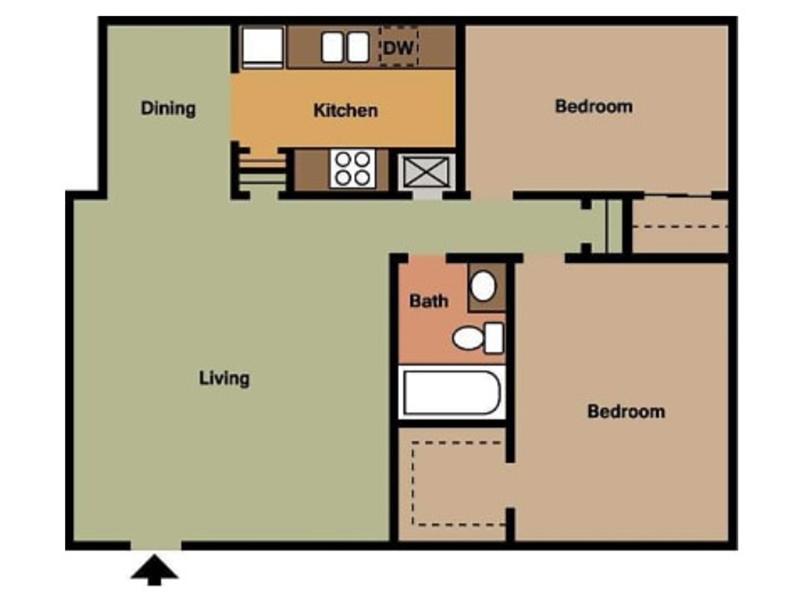2 Bedroom Deluxe Floorplan at Azalea Park