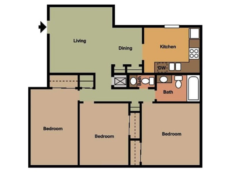 3 Bedroom Floorplan at Patriot Grove