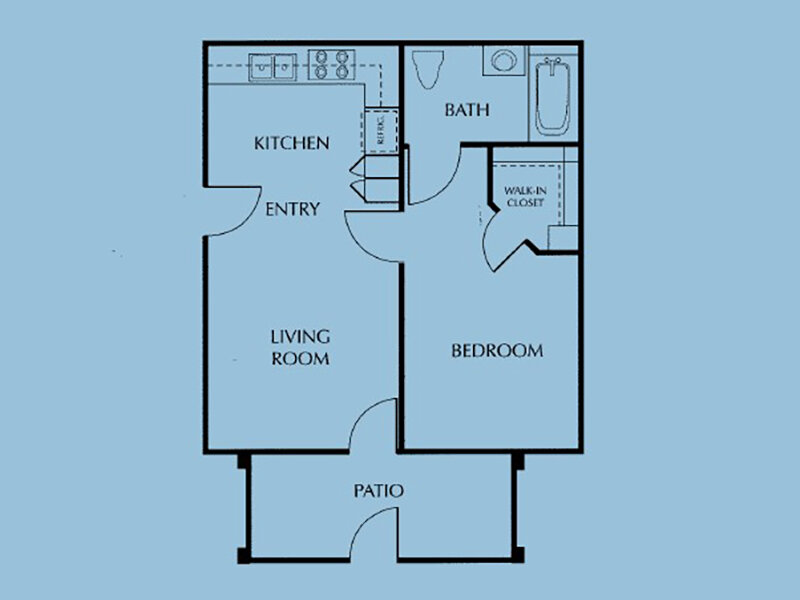 Season's Senior Villas at The Civic Center Apartments Floor Plan 1x1