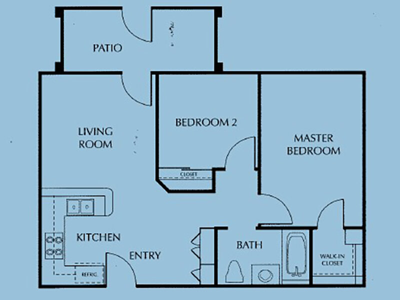 Seasons Senior Villas at The Civic Center Apartments Floor Plan 2x1